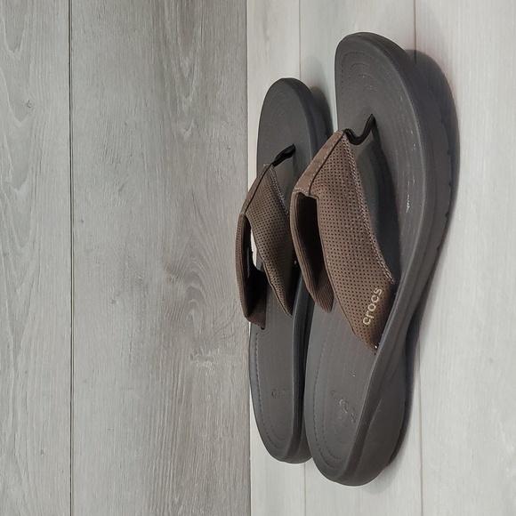 Crocs Mens Comfort Outdoor Rubber Thong Sandals Flats shoes sz 12 - Picture 2 of 10